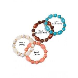 AVON "NATURES PATH" STRETCH BRACELET (CREAM - PURITY) ~ NEW SEALED!!!